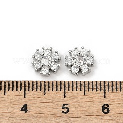 Brass Micro Pave Clear Cubic Zirconia Cabochons&nbsp;KK-P302-13P