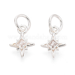 925 Sterling Silver Pave Clear Cubic Zirconia Star Charms&nbsp;STER-T009-15S