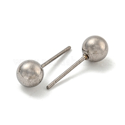 Tarnish Resistant 304 Stainless Steel with 201 Stainless Steel Smooth Round Ball Stud Earring Findings&nbsp;STAS-O004-08D-P