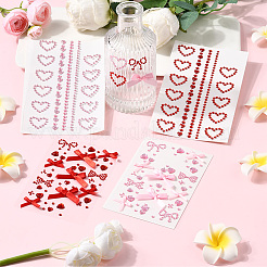 4Pcs 4 Styles Resin & Terylene & Acrylic Face Painting Stickers&nbsp;AJEW-SP0002-69