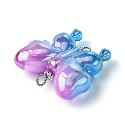 UV Plating Rainbow Iridescent Acrylic Connector Charms&nbsp;PALLOY-JF02521-01