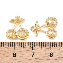 Brass Micro Pave Clear Cubic Zirconia Charms&nbsp;CU-CBA804C-12G