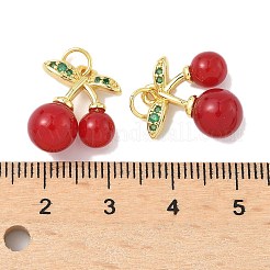 Brass Micro Pave Cubic Zirconia Pendants&nbsp;KK-I355-08G