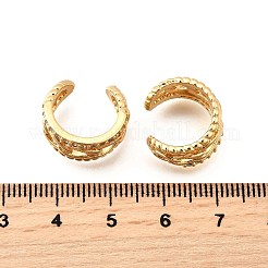 Brass Micro Pave Clear Cubic Zirconia Cuff Earrings&nbsp;EJEW-F370-17G