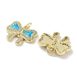 Brass Micro Pave Clear Cubic Zirconia Pendants&nbsp;KK-L213-009G