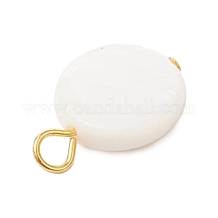 3Pcs 3 Styles Natural Freshwater Shell Flat Round Charms&nbsp;PALLOY-JF04018-02