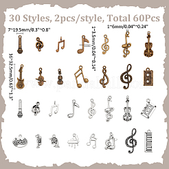 60Pcs 30 Styles Tibetan Style Alloy Pendants&nbsp;FIND-WR0012-37
