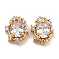Brass Micro Pave Cubic Zirconia Beads&nbsp;KK-U037-02G-01