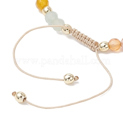 Natural Amazonite & Agate & Green Aventurine &  Cultured Freshwater Pearl  Beads Braided Bead Bracelets for Women&nbsp;BJEW-JB12666-01