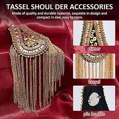 2Pcs Iron & Glass Epaulettes Costume Accessories&nbsp;DIY-FH0009-04A