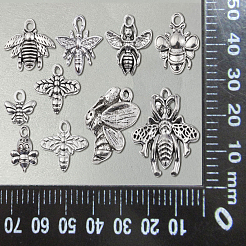 100Pcs 10 Style Tibetan Style Alloy Pendants&nbsp;TIBEP-CJ0001-76