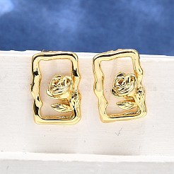 Brass Stud Earrings&nbsp;EJEW-G432-01G