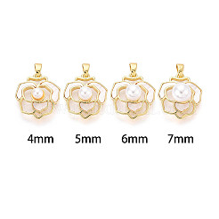 Brass and Shell Cup Pearl Peg Bails Pin Pendants&nbsp;LS-KK-T079-36G