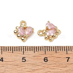 Brass Micro Pave Cubic Zirconia Pendants&nbsp;KK-A259-16G