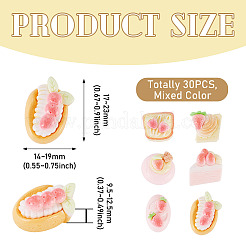 30Pcs Strawberry Opaque Resin Decoden Cabochons&nbsp;RESI-TADJ0001-16
