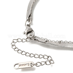 201 Stainless Steel Double Layer Snake Chain Necklaces&nbsp;STAS-B076-03P