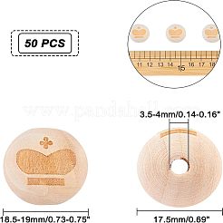 Unfinished Wood Beads&nbsp;WOOD-FH0001-03B