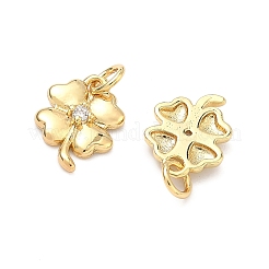 Brass Micro Pave Cubic Zirconia Pendants&nbsp;KK-P345-39G