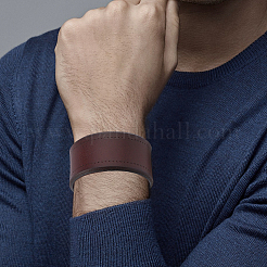 Flat Sided Cowhide Leather Cord Bracelets&nbsp;BJEW-WH20007-09B