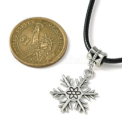 Tibetan Style Alloy Snowflake Pendant Necklaces&nbsp;NJEW-JN04538
