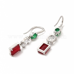 Rack Plating Brass Cubic Zirconia Stud Earrings&nbsp;EJEW-H091-27P