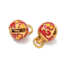 Alloy Enamel Christmas Bell Charms&nbsp;ENAM-B037-03G-01