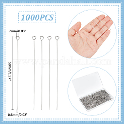 1000Pcs Stainless Steel Eye Pins&nbsp;STAS-UN0058-29