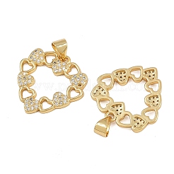 Brass Micro Pave Cubic Zirconia Pendants&nbsp;ZIRC-I367-12G-08
