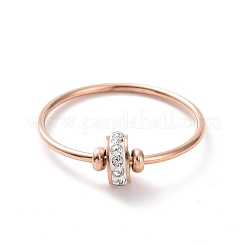 Crystal Rhinestone Flat Round Finger Ring&nbsp;RJEW-D120-22RG