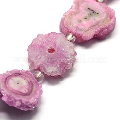 Natural Druzy Quartz Crystal Beads Strands&nbsp;G-F582-A01
