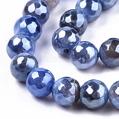 Electroplate Natural Agate Beads Strands&nbsp;G-T131-54G