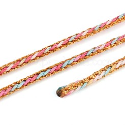 100M Segment Dyed Round Nylon & PET & Polyester Metallic Braided Cord&nbsp;OCOR-N009-01E