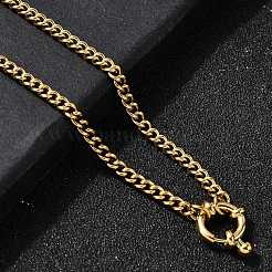 304 Stainless Steel Twisted Chain Necklaces with Spring Ring Clasps for Women&nbsp;NJEW-Z091-08G