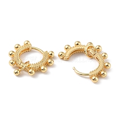 Brass Round Ball Dangle Hoop Earrings for Women&nbsp;EJEW-P227-05G