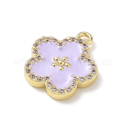 Brass Micro Pave Clear Cubic Zirconia and Enamel Pendants&nbsp;KK-A300-18E