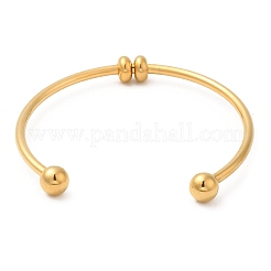 Screw End Ball 304 Stainless Steel Open Cuff Bangles&nbsp;BJEW-G677-01G