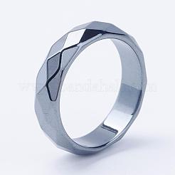 Electroplate Non-Magnetic Synthetic Hematite Rings&nbsp;RJEW-F068-18mm