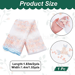 Flower Pattern Polyester Lace Fabic&nbsp;DIY-WH0061-021C