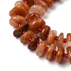 Natural Red Rabbit Fur Rutilated Quartz Beads Strands&nbsp;G-L649-C06-01