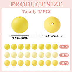 45Pcs 3 Colors Round Silicone Focal Beads&nbsp;SIL-TAD0001-01D