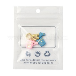 2Pcs 2 Colors Brass Enamel European Dangle Charms&nbsp;KK-FS0001-82