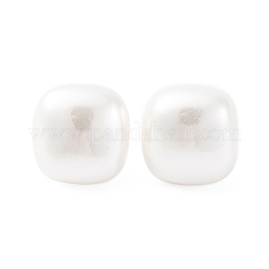 Square Brass & Plastic Stud Earrings for Women&nbsp;EJEW-G425-01G-02