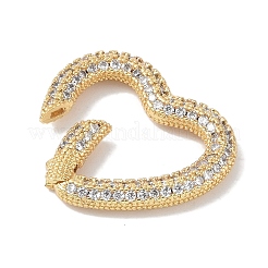 Rack Plating Brass Micro Pave Cubic Zirconia Twister Clasps&nbsp;KK-NH0002-10G-01