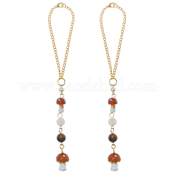 2Pcs Resin Mushroom Pendant Decorations&nbsp;HJEW-ME0001-12A