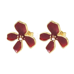 Brass Enamel Stud Earrings for Women&nbsp;KK-CBA760A-11G-06