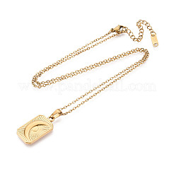 304 Stainless Steel Pendant Necklaces&nbsp;NJEW-T018-35G