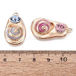 Electroplated Golden Brass Trim Natural Spiral Shell Pendants&nbsp;SSHEL-Q101-08