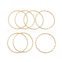 7Pcs PVD Vacuum Plating 304 Stainless Steel Textured Ring Bangles Set for Women&nbsp;BJEW-A011-13D-G