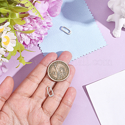 925 Sterling Silver Spring Gate Rings with Double Sided Suede Fabric Silver Polishing Cloth&nbsp;STER-BBC0009-26