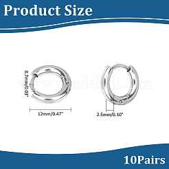 Unisex 304 Stainless Steel Hoop Earrings&nbsp;STAS-UN0002-60P-06